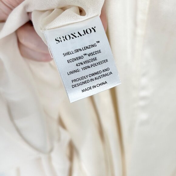 NWT Shona Joy La Lune Plunged Panelled Maxi Dress in Cream - Picture 12 of 13